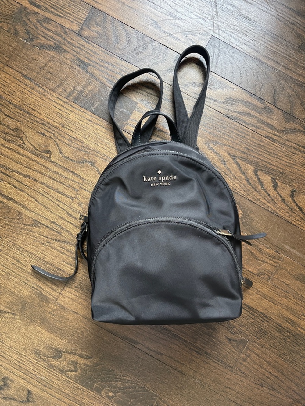 kate spade Black Nylon Mini Backpack with Front Pocket